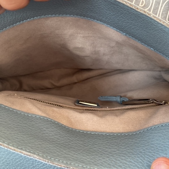 Jill Haber crossbody tassel bag in slate gray blue. High end leather bag! - Picture 9 of 10